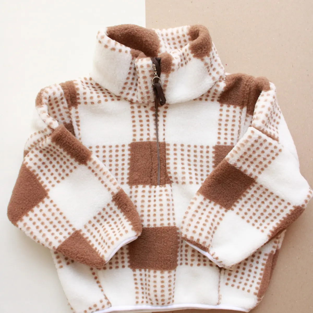 Checkered toddler coat