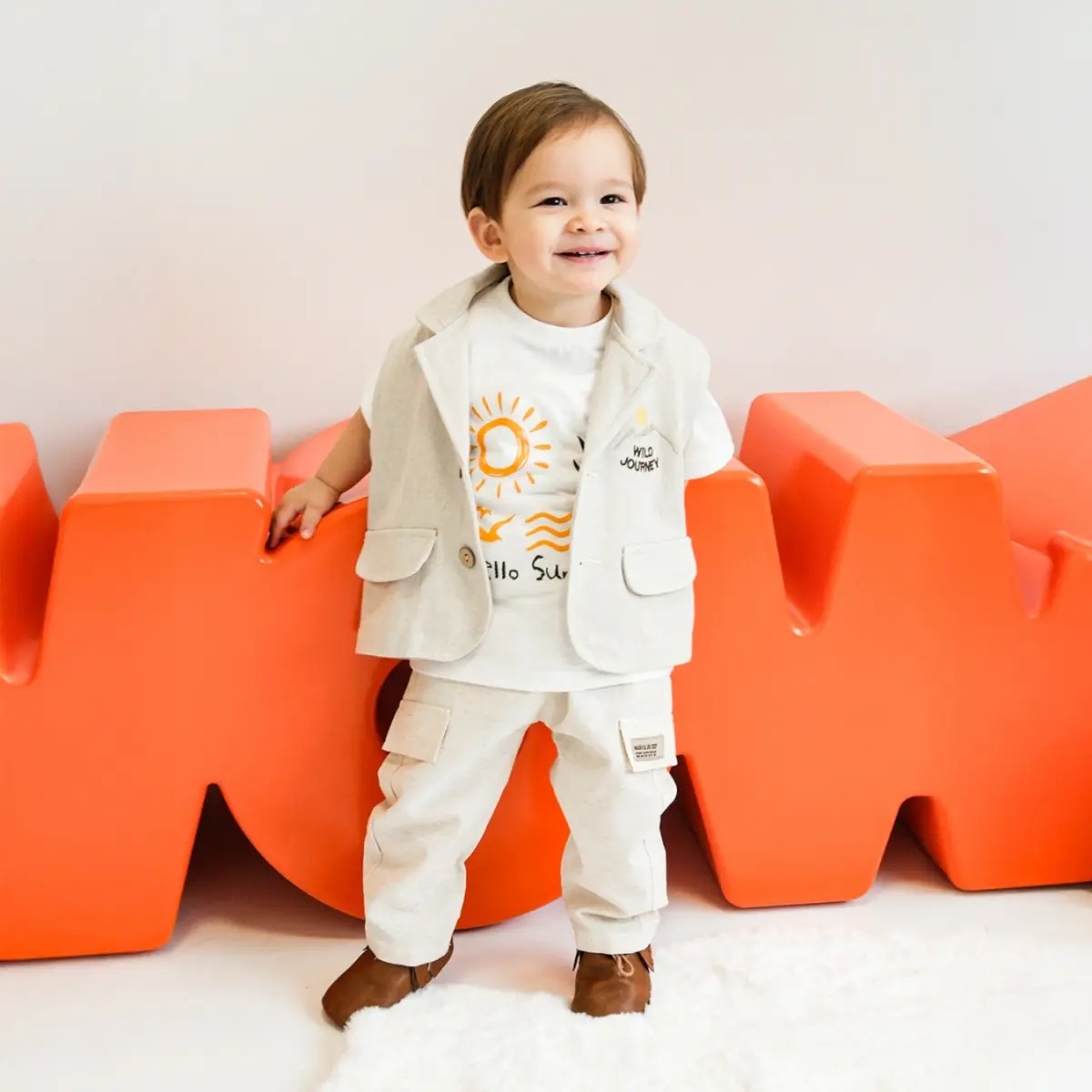 Amber Horizon Baby Boy Vest Set