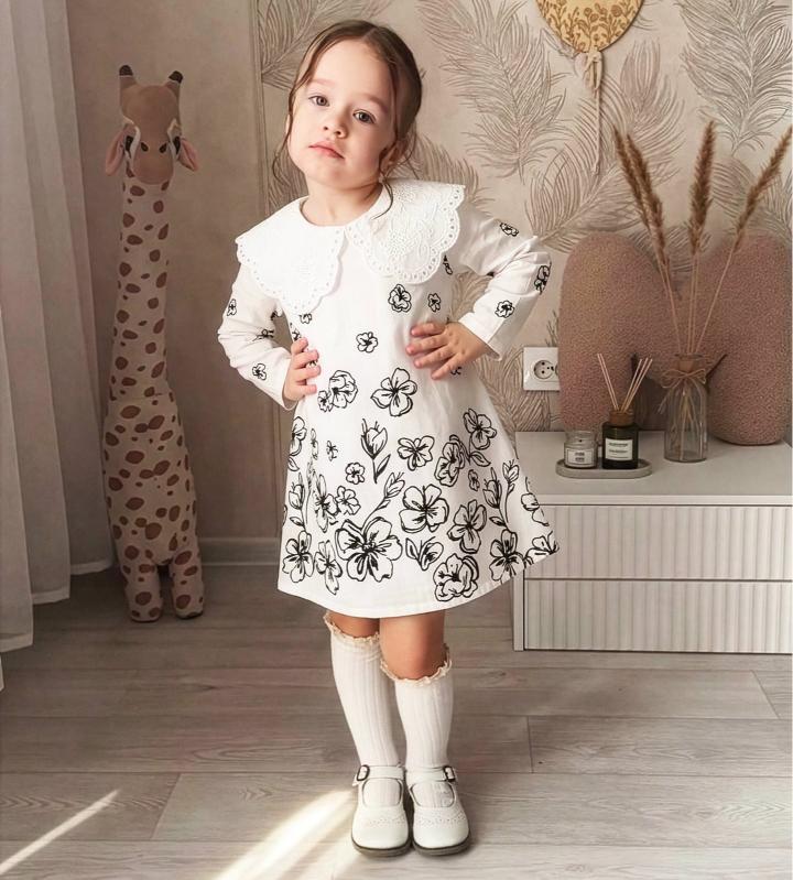 Little Lace & Flowers Girl Dress