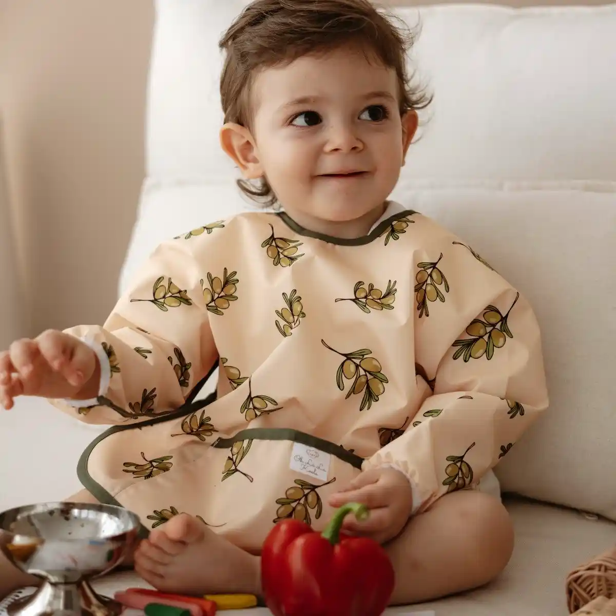 Activity Bib Olive Pattern