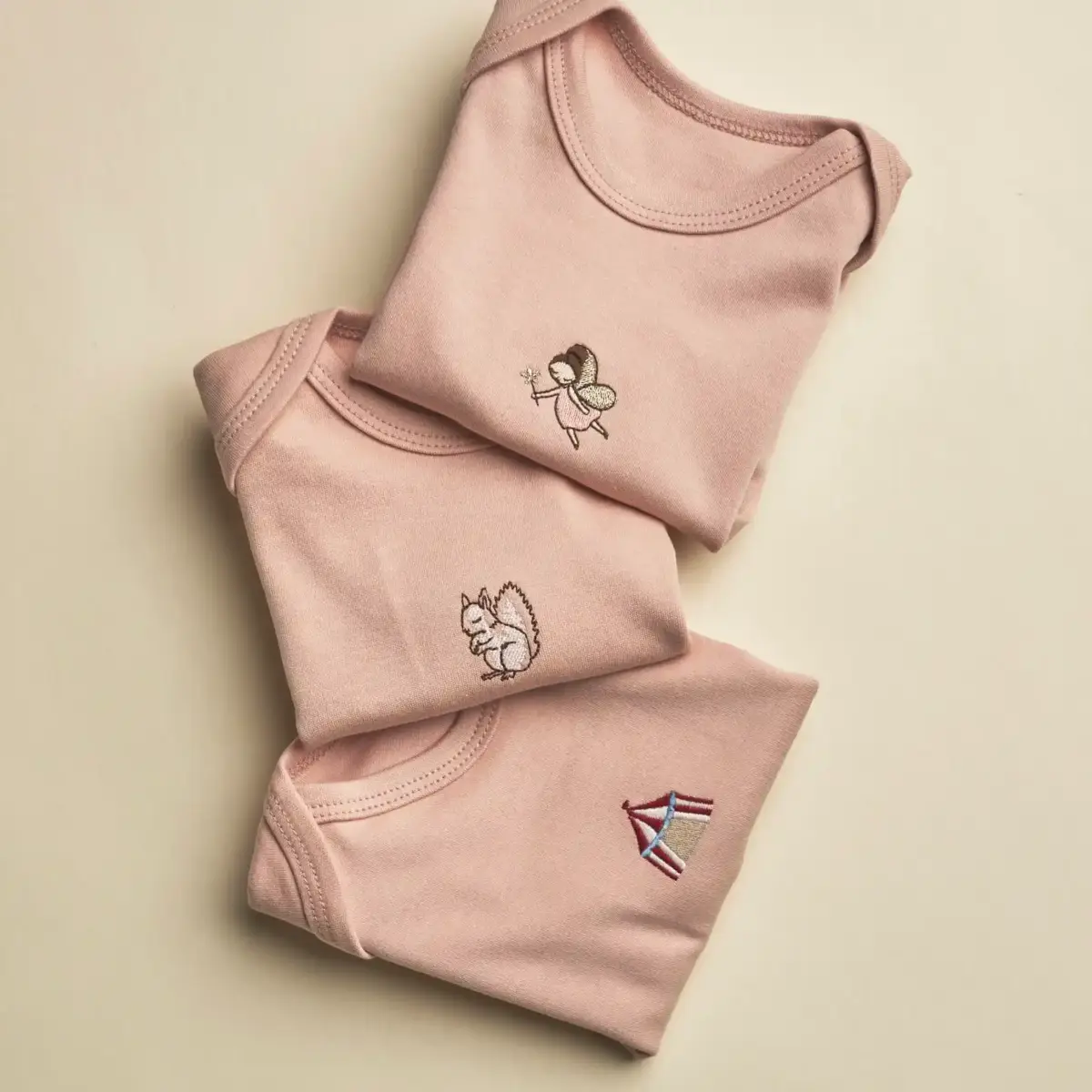 Tiny Tales Baby Girl Powder Pink Bodysuits