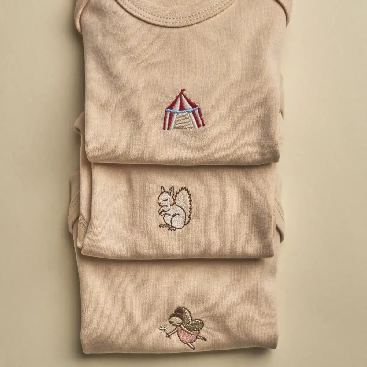 Tiny Tales Baby Girl Beige Bodysuits